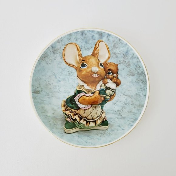 Elizabethan PenDelfin Bunny Mother and Baby Collectors Plate Jean Walmsley Heap - Picture 1 of 10